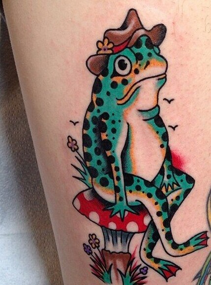 腿部点刺佛纹身图案图片