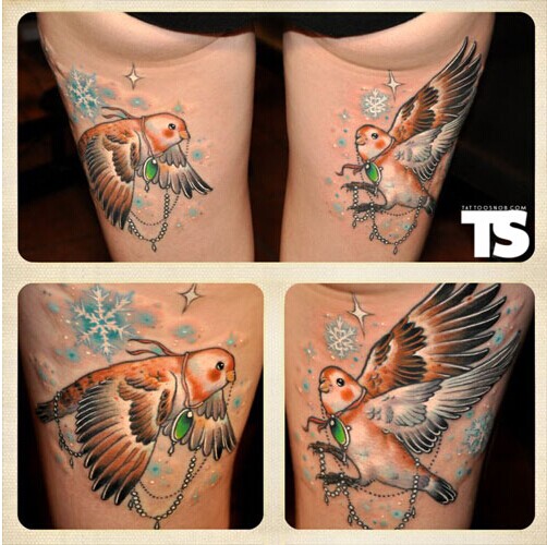 女生性感腿部漂亮小燕子纹身图案图片