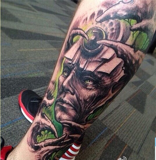 个性腿部人物肖像纹身图案推荐图片