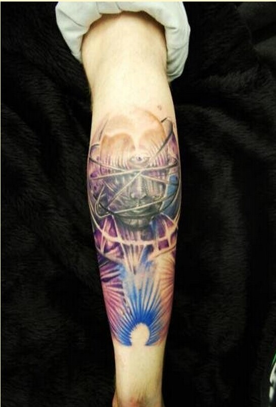 时尚腿部个性星空纹身图案欣赏图片