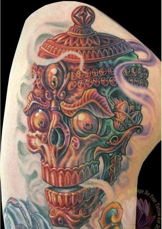 个性臀部时尚嘎巴拉纹身图案图片