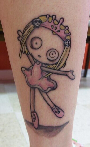 腿部漂亮好看的卡通木偶纹身图片图片