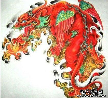 招财貔貅纹身图案