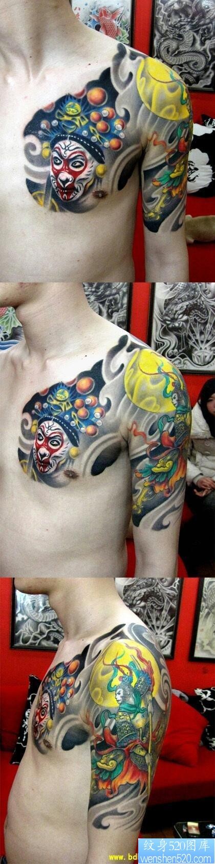 一幅超酷经典的半胛孙悟空纹身图片图片