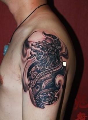 大气的招财神兽 貔貅纹身