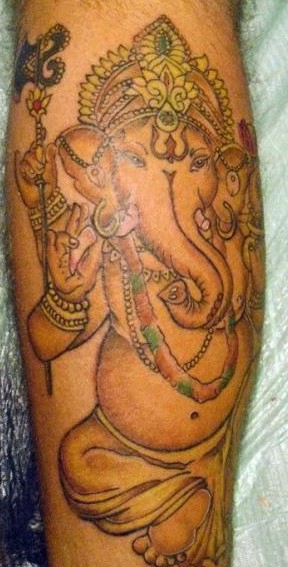泰国宗教象神纹身图片