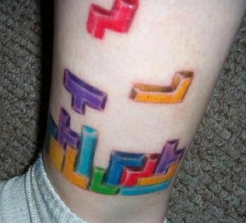 创意堆积木刺青图片