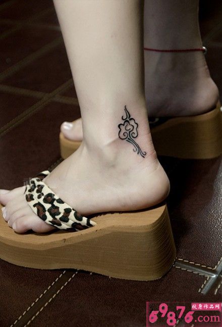 后脚踝小图腾纹身图案图片