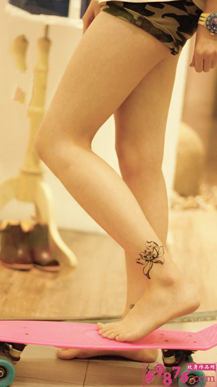 清新小莲花纹身贴纸图片