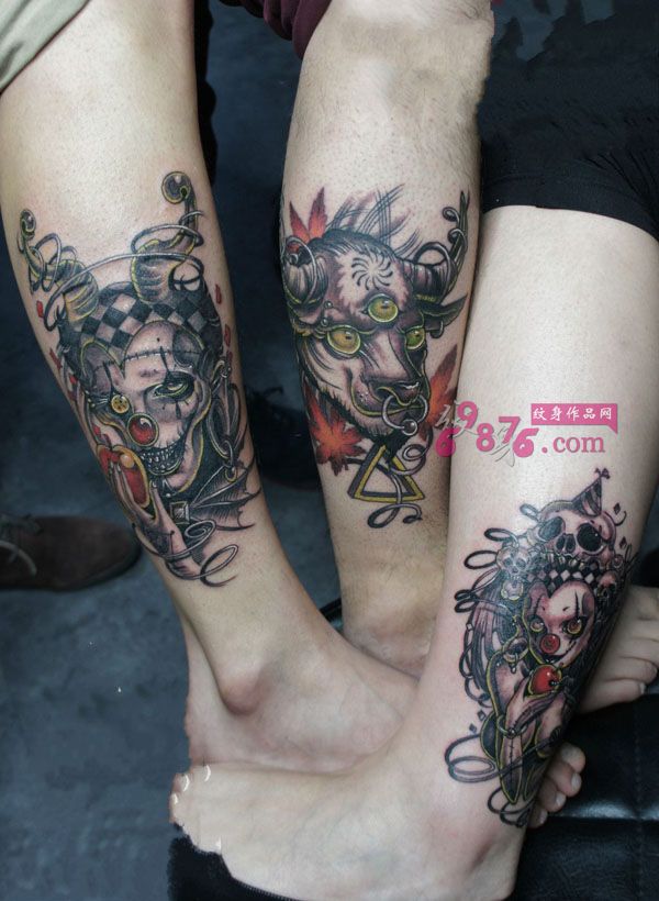 闺蜜创意欧美小丑纹身图片