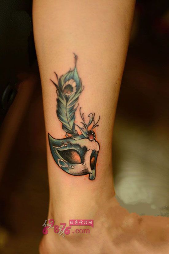 精致的威尼斯面具纹身图片