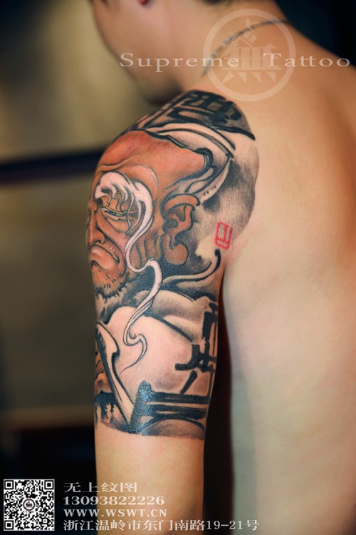 大臂老者纹身
