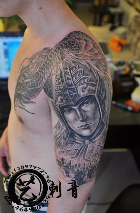 大臂赵云纹身