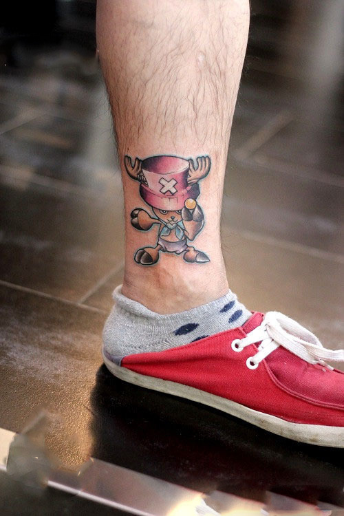 个性动漫乔巴脚踝纹身图片