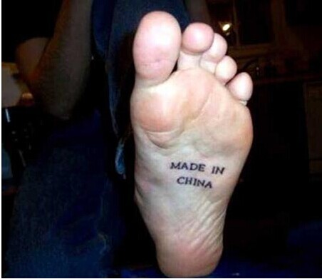 男生脚底英文纹身图案图片