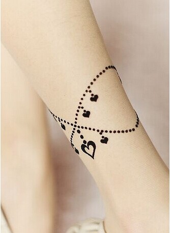 女生脚部淑女风格唯美脚链纹身图片