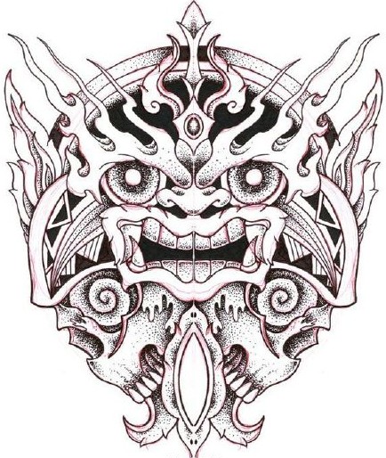 线条感的般若纹身手稿缩略频道推荐图