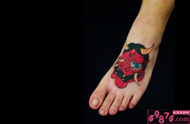 时尚脚部个性创意牛魔王纹身图片图片