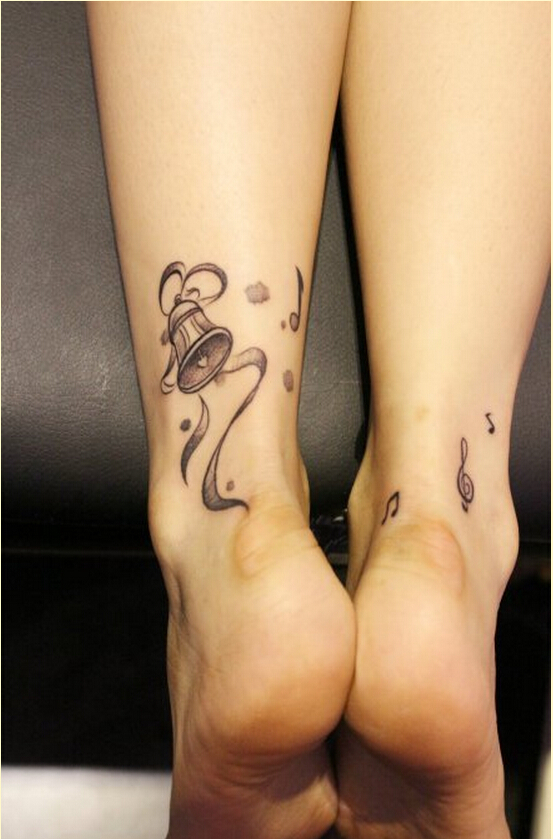 时尚好看的脚踝铃铛纹身图案图片