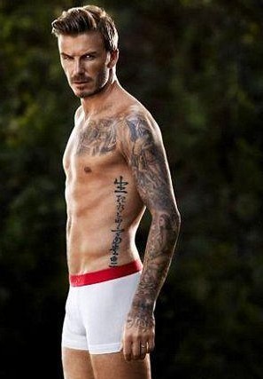 贝克汉姆的时尚花臂纹身