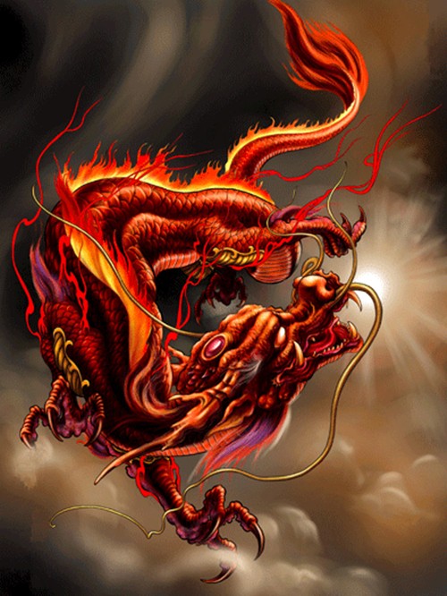 古代神兽睚眦纹身 睚眦手稿