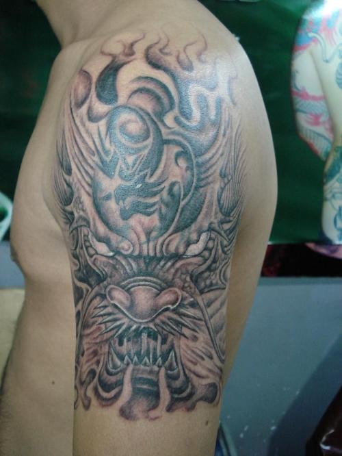 古代神兽睚眦纹身 睚眦手稿