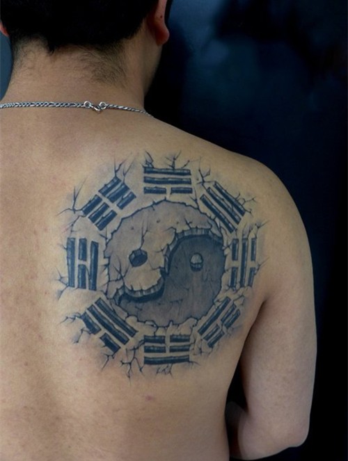 经典太极八卦纹身
