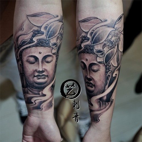 经典小臂佛纹身