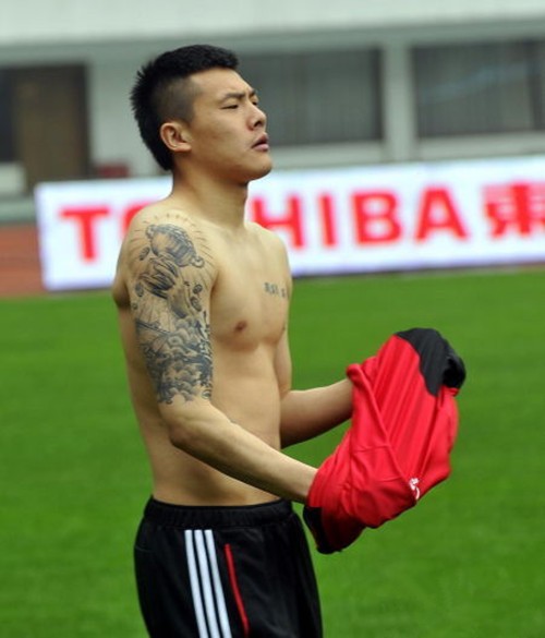 球星王大雷胳膊经典纹身