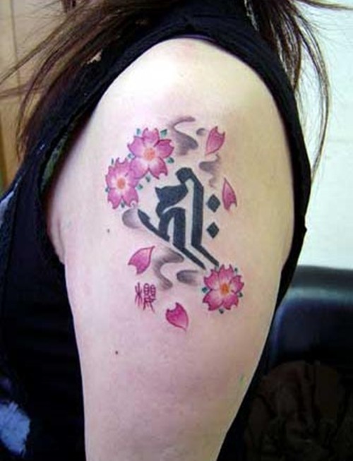 时尚个性梵文纹身