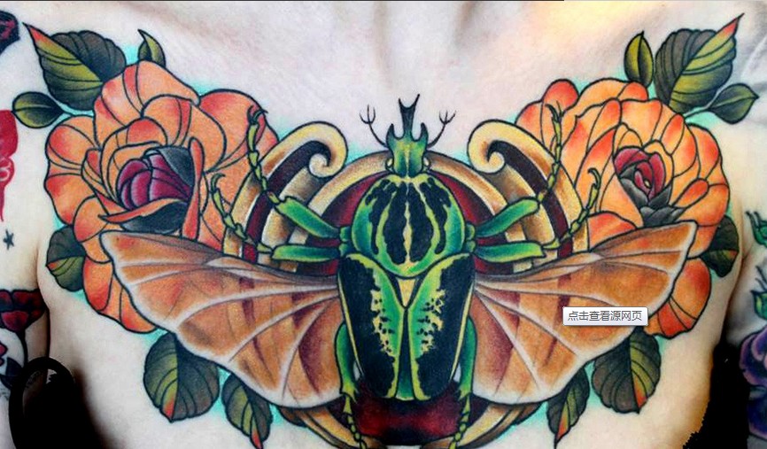 胸部性感霸气纹身