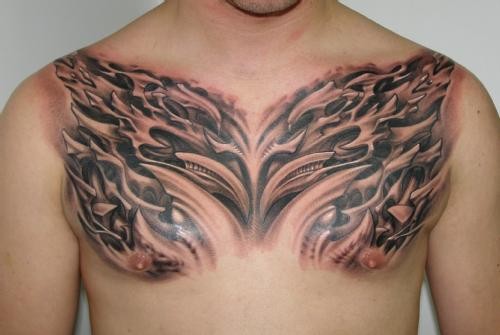 西班牙3D名师diego ruiz 的胸部纹身作品