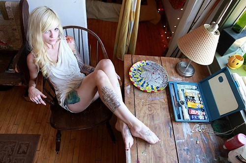 性感女孩的时尚纹身