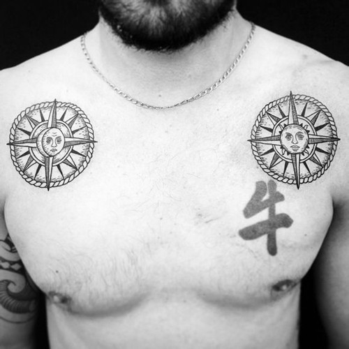 个性黑白图腾纹身