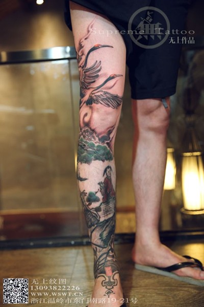 修改作品 包腿纹身