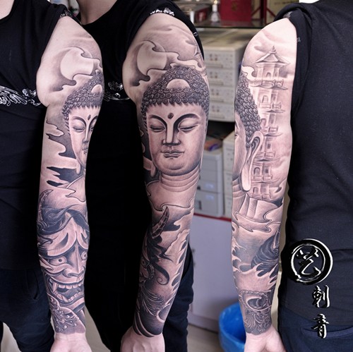 佛 般若花臂纹身