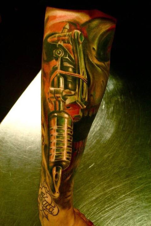 帅气的机械纹身