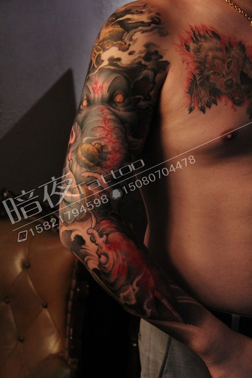 半甲纹身 花臂纹身