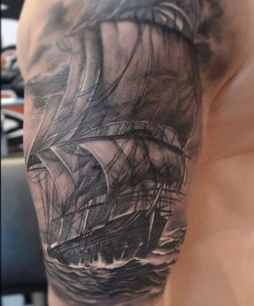 纹身师大臂纹身作品