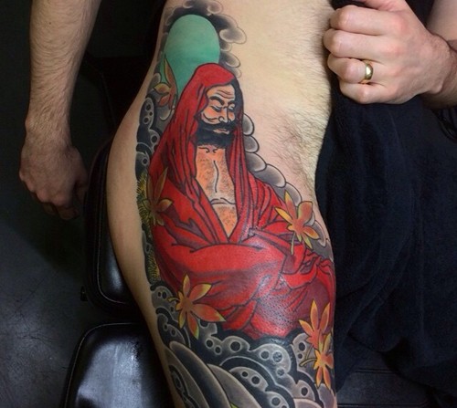 颜色鲜艳的红色纹身