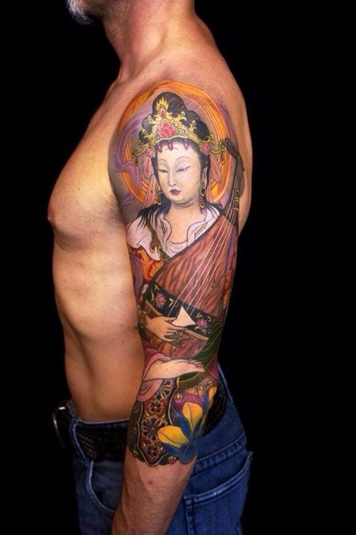 手臂人物 佛像纹身