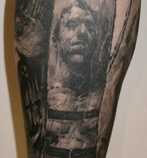 新加坡纹身师elvin yong极灰纹身作品