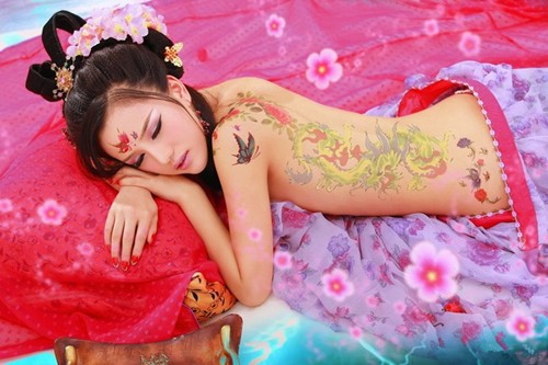 性感的古装美女纹身