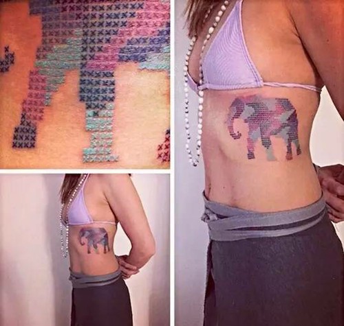 独具个性的十字绣纹身