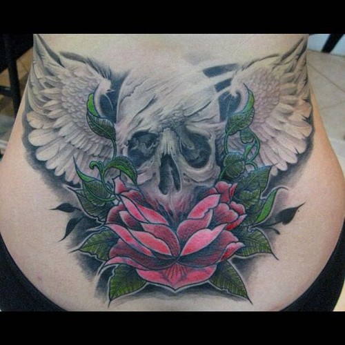 腰部动植物 人物肖像纹身