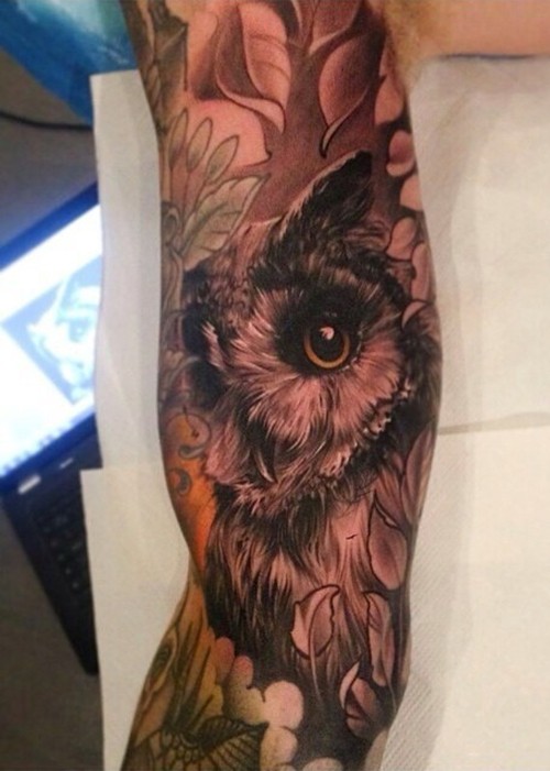 手臂 腿部 胸部动物肖像纹身