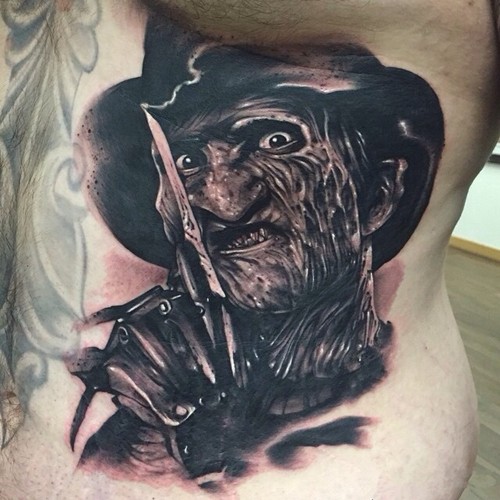 恐怖的人物画像纹身