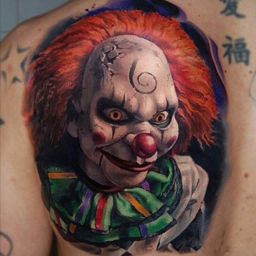 恐怖的人物画像纹身