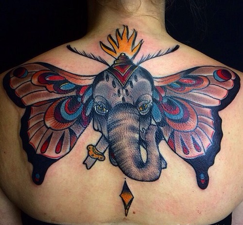 血狼 狮子 老虎 象神纹身