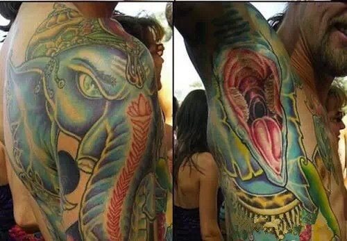 奇葩另类的腋下纹身